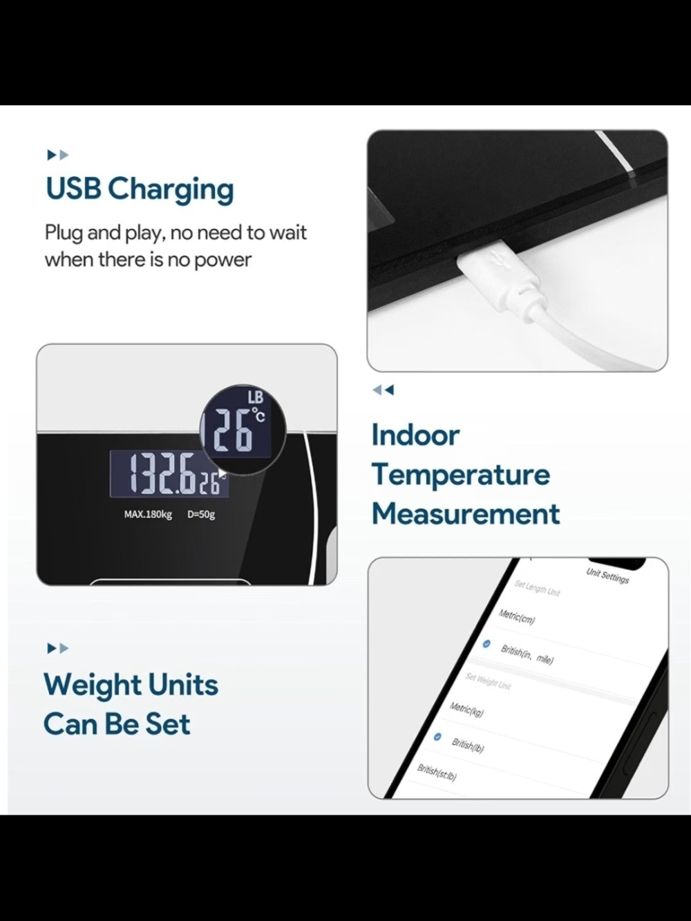 Home Use Intelligent Body Scale - Black - Picture 6 of 7